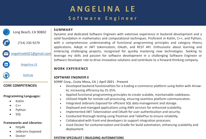 write ats resume, software engineer resume and tech CV